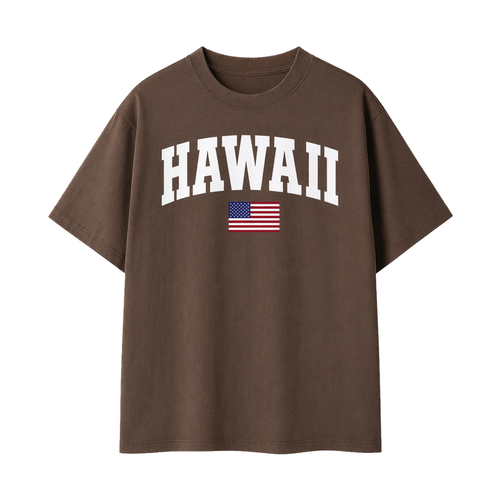 Collection 2 Hawaii Essential Cotton T-Shirt - Coffee front