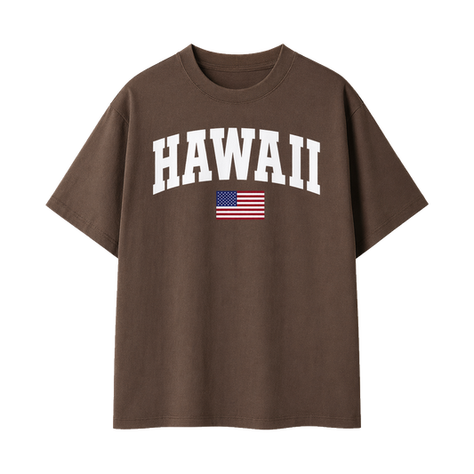 Collection 2 Hawaii Essential Cotton T-Shirt - Coffee front