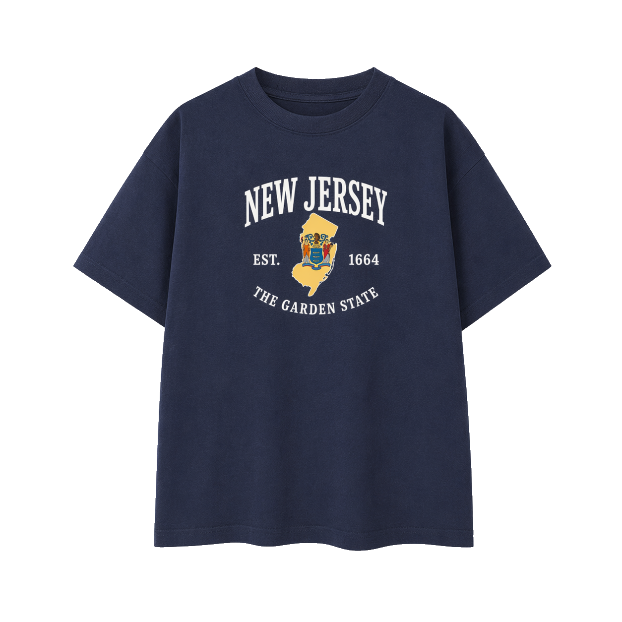 Collection 8 New Jersey Essential Cotton T-Shirt - Navy Blue front