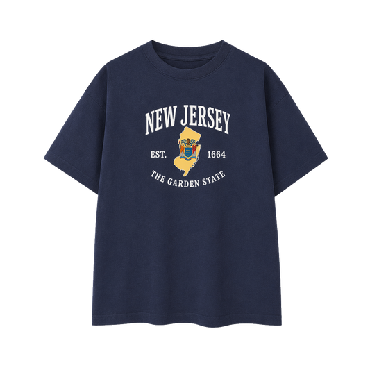 Collection 8 New Jersey Essential Cotton T-Shirt - Navy Blue front