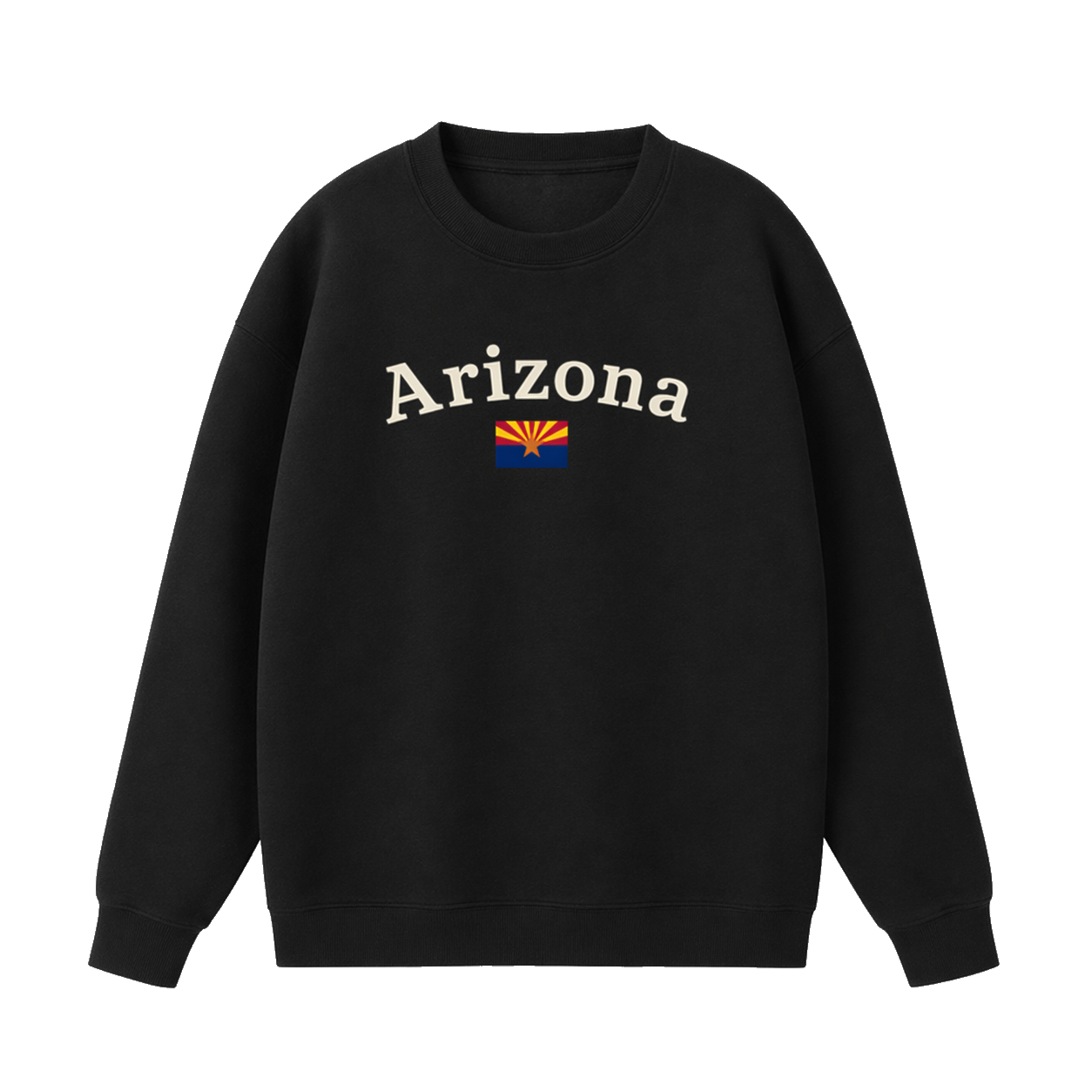Collection 6 Arizona Essential Heavyweight Crewneck Sweatshirt - Black front