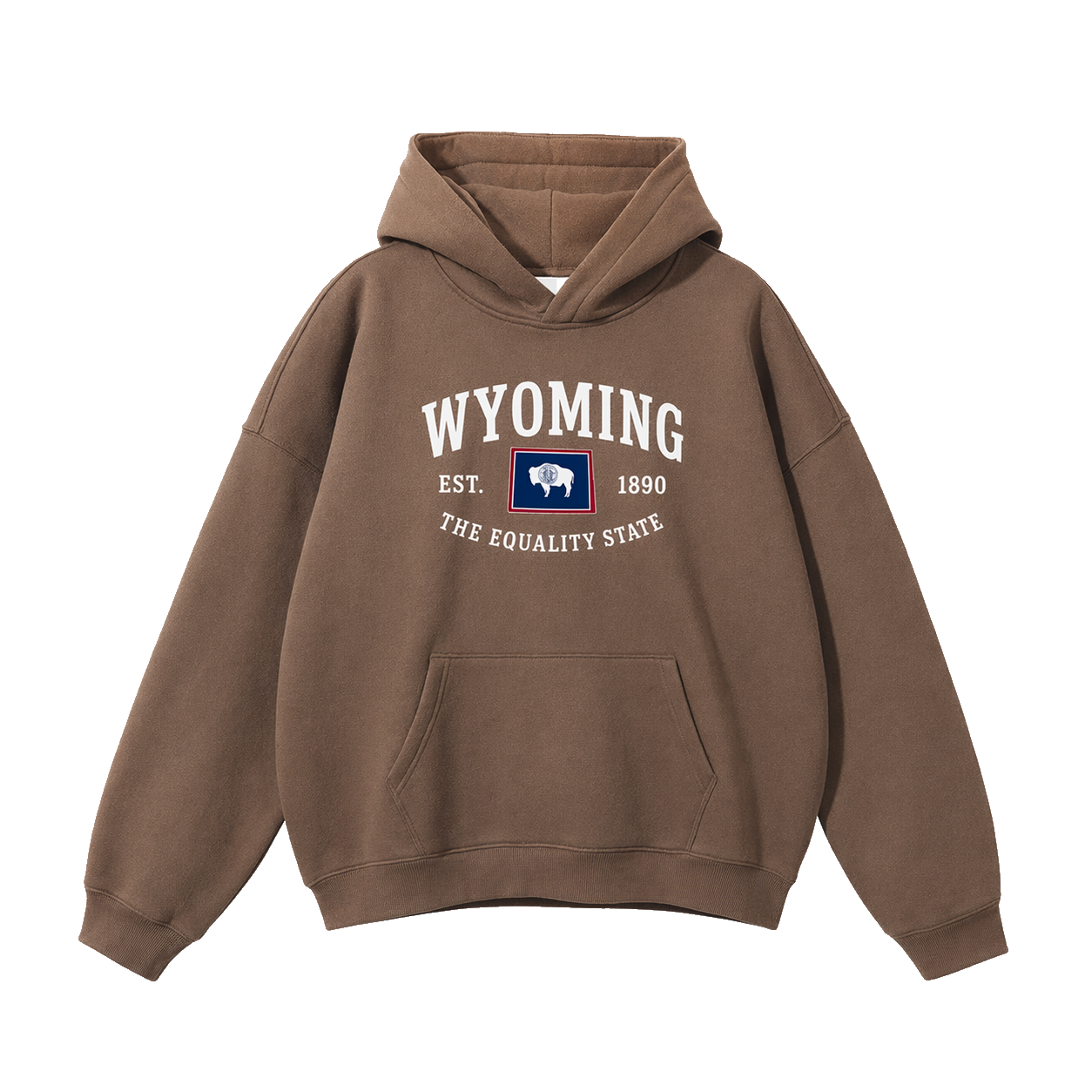 Collection 8 Wyoming Oversize Fleeced Hoodie - Brown front
