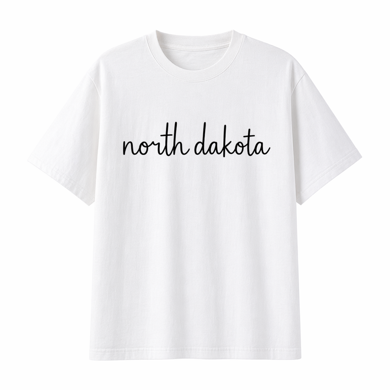Collection 3 North Dakota Essential Cotton T-Shirt - White front