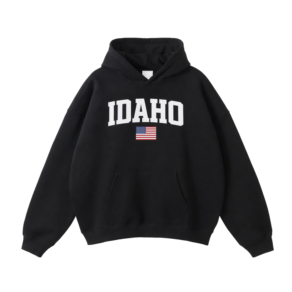 Collection 2 Idaho Oversize Fleeced Hoodie - Black front