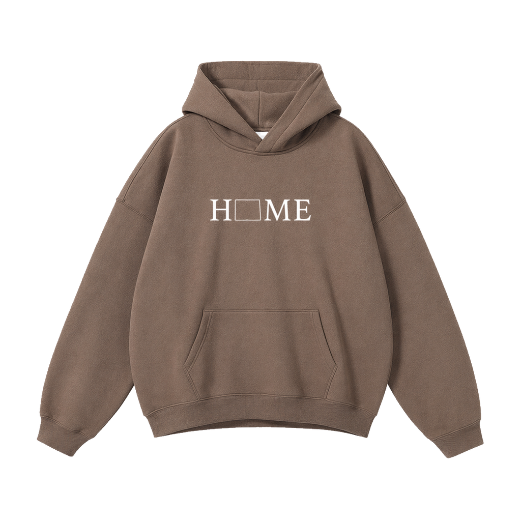 Collection 5 Wyoming Oversize Fleeced Hoodie - Brown front