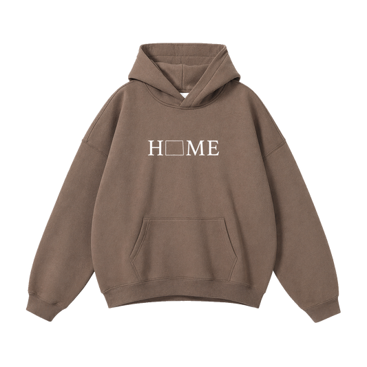 Collection 5 Wyoming Oversize Fleeced Hoodie - Brown front