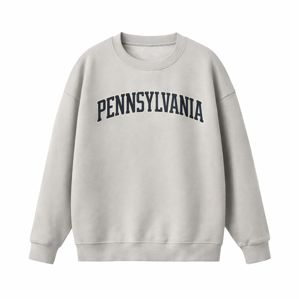 Collection 1 Pennsylvania Essential Heavyweight Crewneck Sweatshirt - Gray front