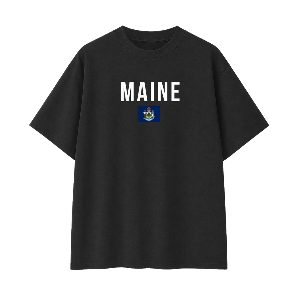 Collection 7 Maine Essential Cotton T-Shirt - Black front