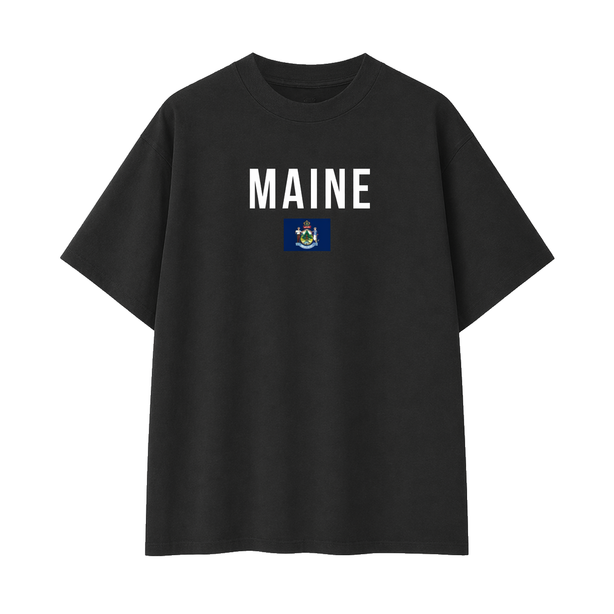 Collection 7 Maine Essential Cotton T-Shirt - Black front