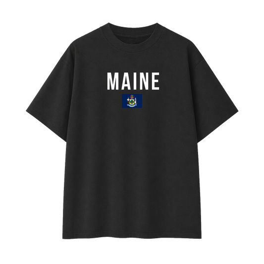Collection 7 Maine Essential Cotton T-Shirt - Black front