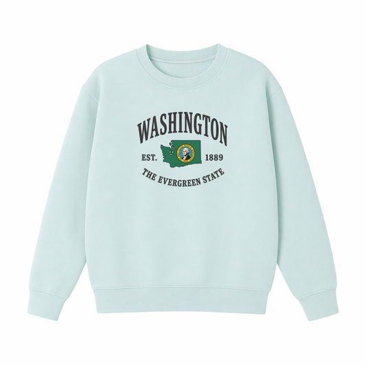 Collection 8 Washington Essential Heavyweight Crewneck Sweatshirt - Water Blue front