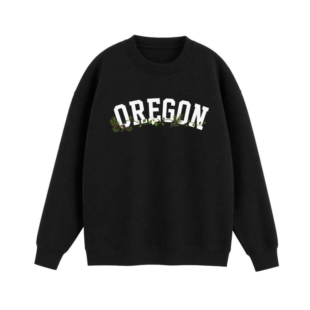 Collection 10 Oregon Essential Heavyweight Crewneck Sweatshirt - Black front