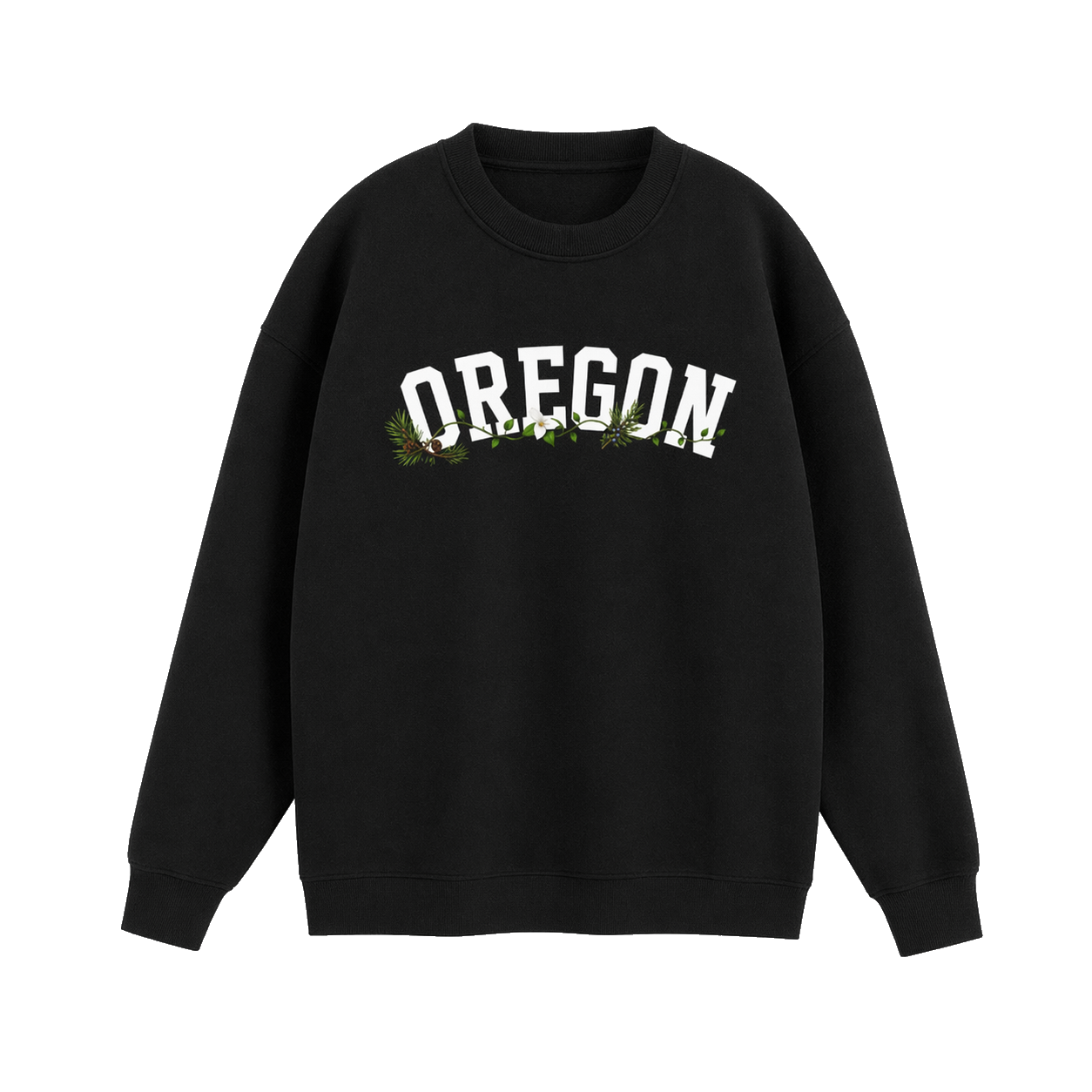 Collection 10 Oregon Essential Heavyweight Crewneck Sweatshirt - Black front