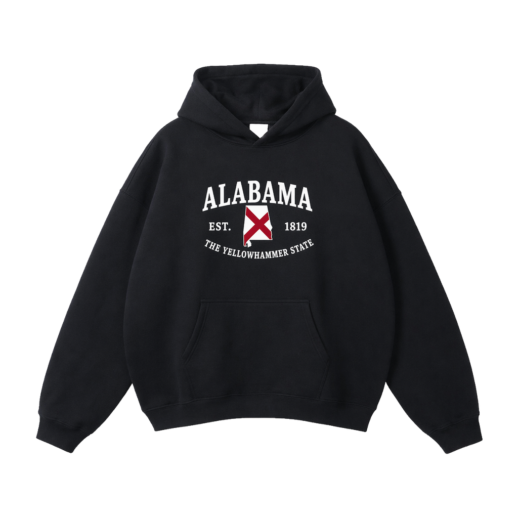 Collection 8 Alabama Oversize Fleeced Hoodie - Black front