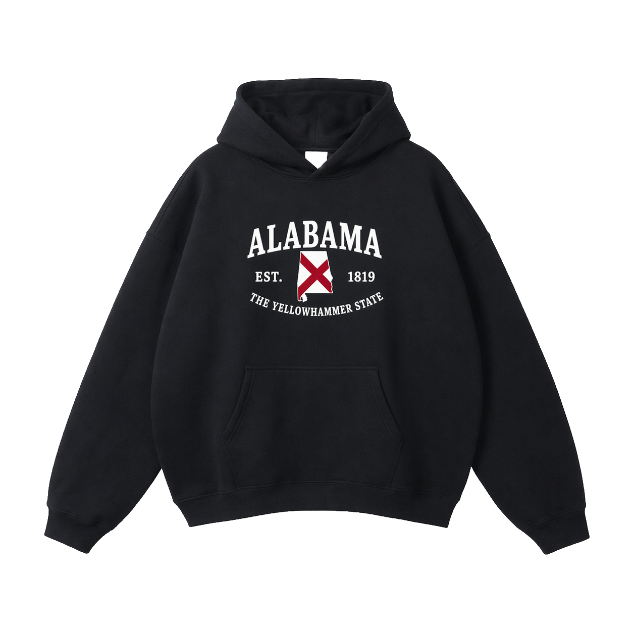 Collection 8 Alabama Oversize Fleeced Hoodie - Black front
