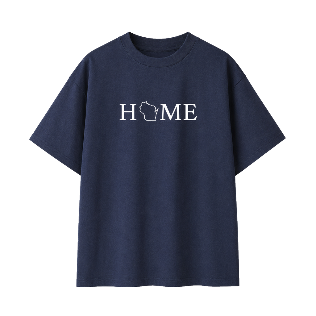 Collection 5 Wisconsin Essential Cotton T-Shirt - Navy Blue front