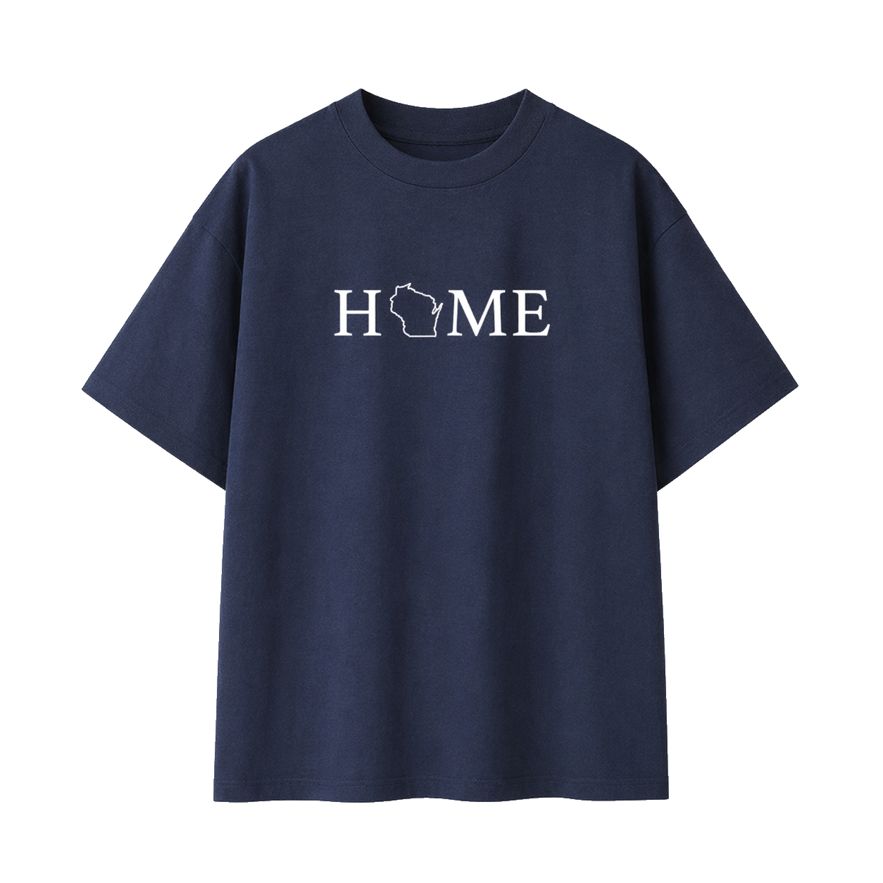 Collection 5 Wisconsin Essential Cotton T-Shirt - Navy Blue front