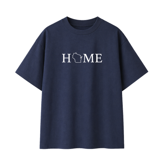 Collection 5 Wisconsin Essential Cotton T-Shirt - Navy Blue front