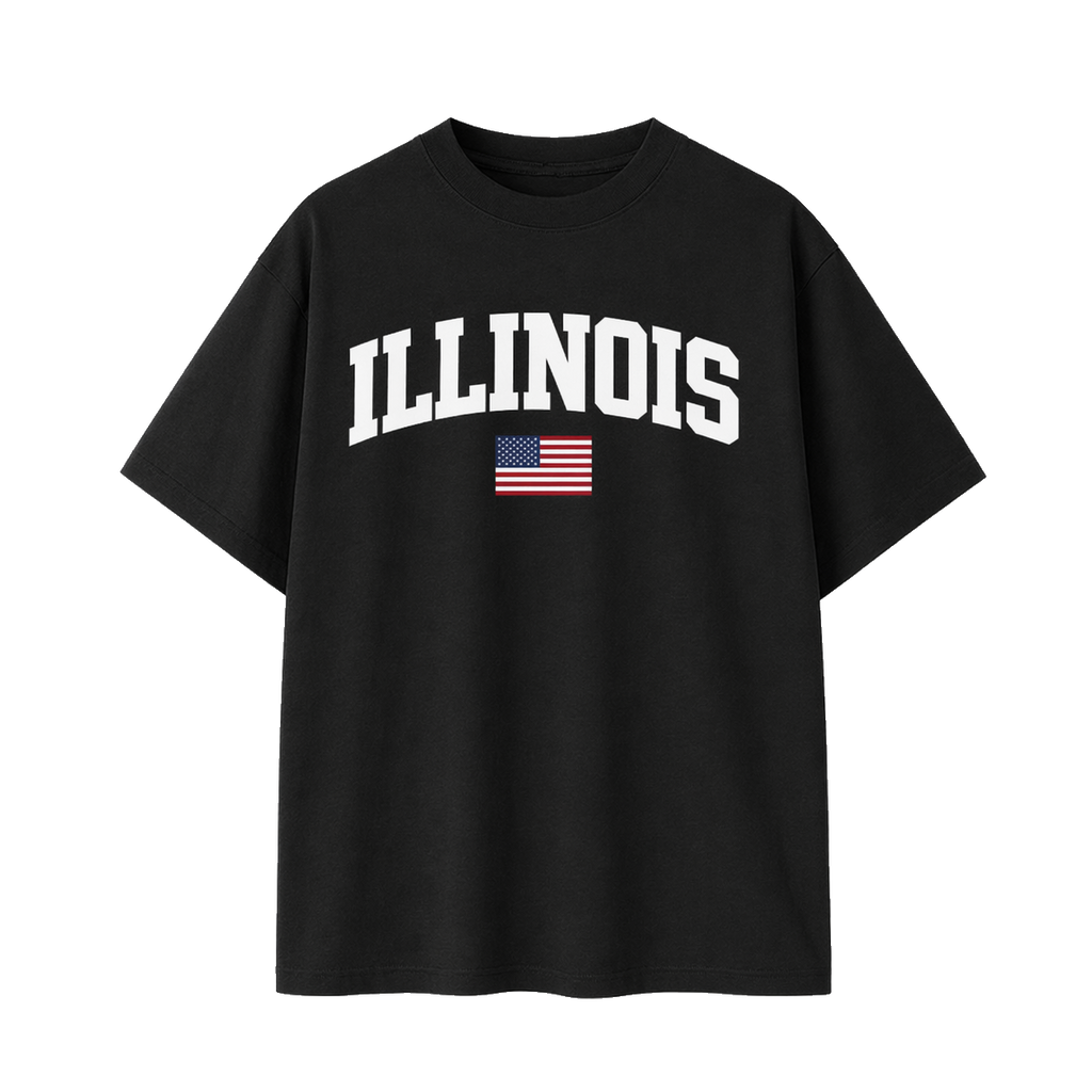 Collection 2 Illinois Essential Cotton T-Shirt - Black front