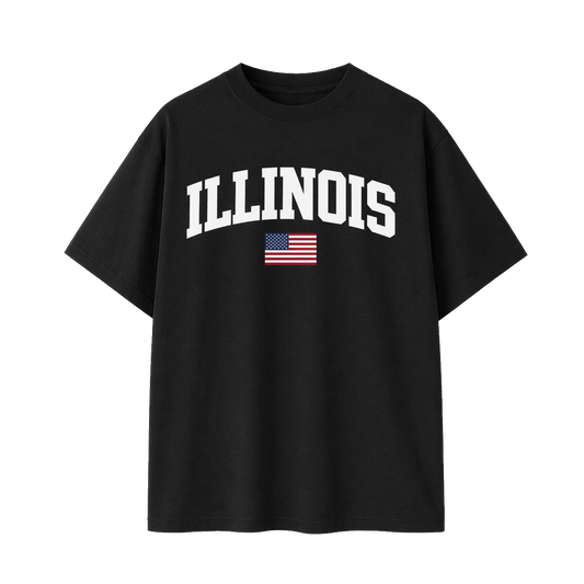 Collection 2 Illinois Essential Cotton T-Shirt - Black front