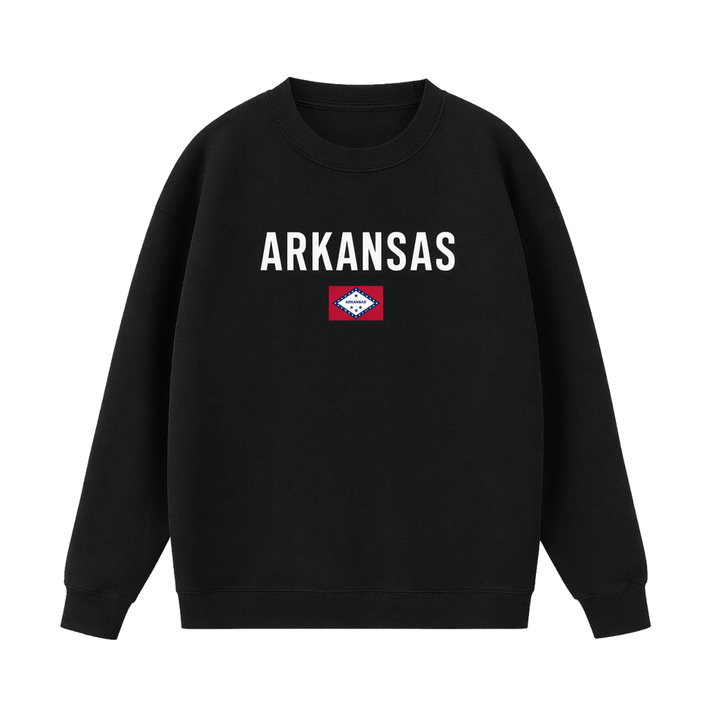 Collection 7 Arkansas Essential Heavyweight Crewneck Sweatshirt - Black front