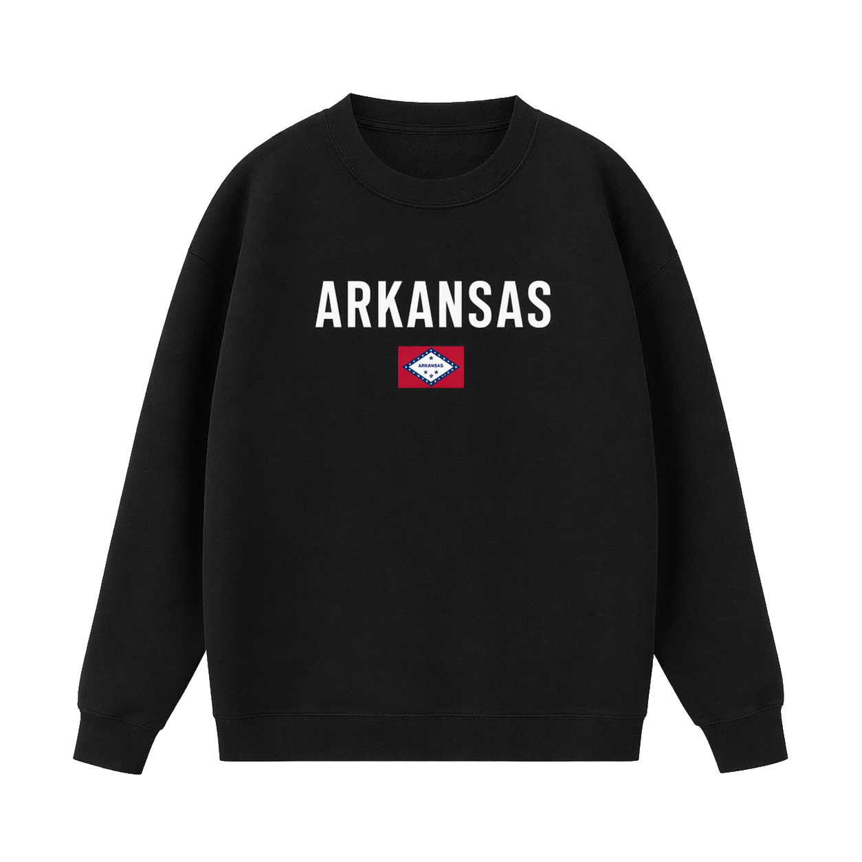 Collection 7 Arkansas Essential Heavyweight Crewneck Sweatshirt - Black front