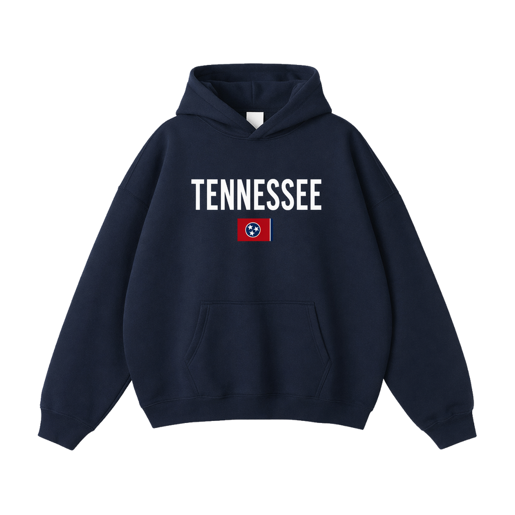Collection 7 Tennessee Oversize Fleeced Hoodie - Navy Blue front