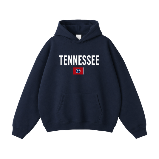 Collection 7 Tennessee Oversize Fleeced Hoodie - Navy Blue front