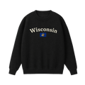 Collection 6 Wisconsin Essential Heavyweight Crewneck Sweatshirt - Black front
