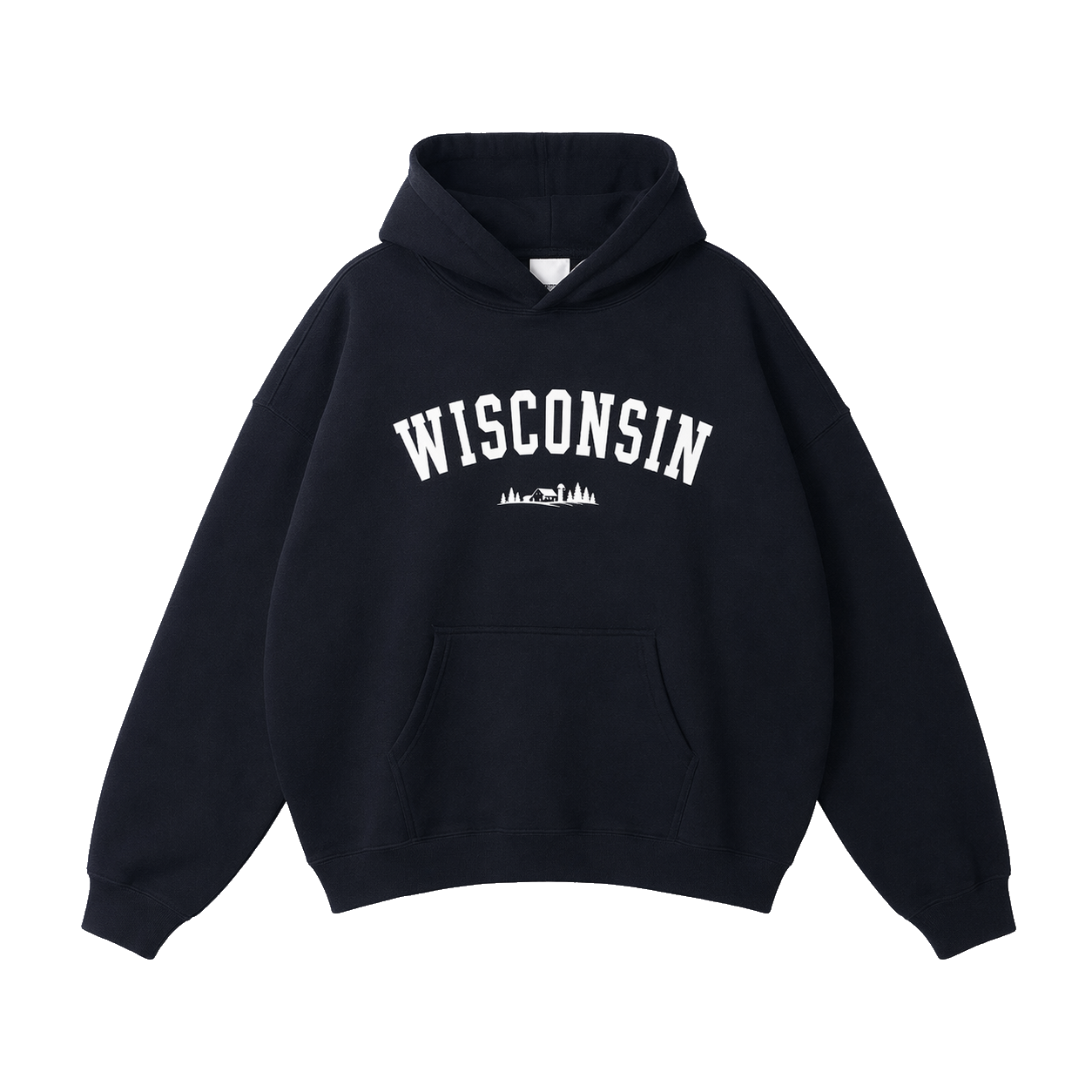 Collection 9 Wisconsin Oversize Fleeced Hoodie - Black front