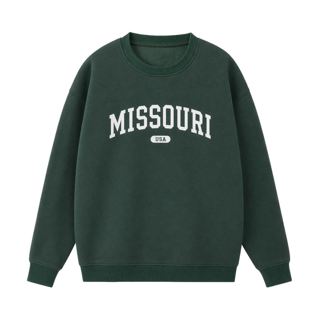 Collection 4 Missouri Essential Heavyweight Crewneck Sweatshirt - Dark Green front