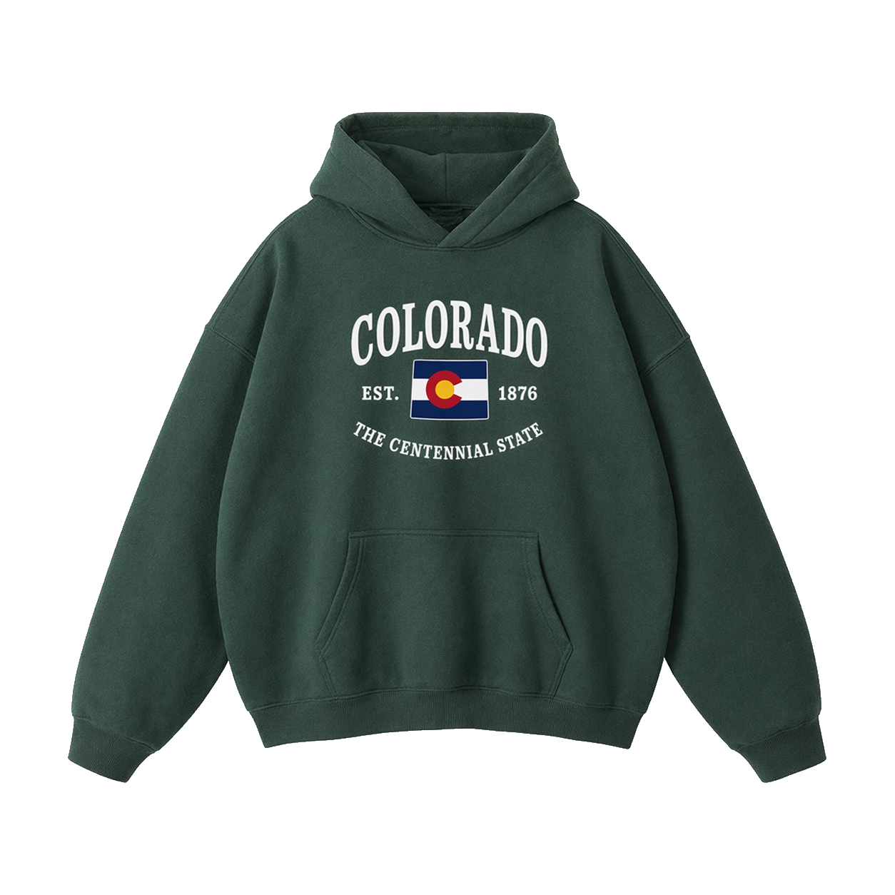 Collection 8 Colorado Oversize Fleeced Hoodie - Eden Green front