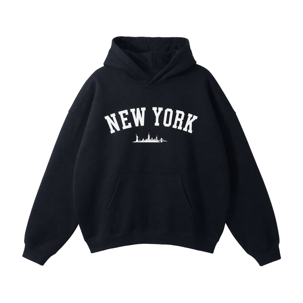 Collection 9 New York Oversize Fleeced Hoodie - Black front
