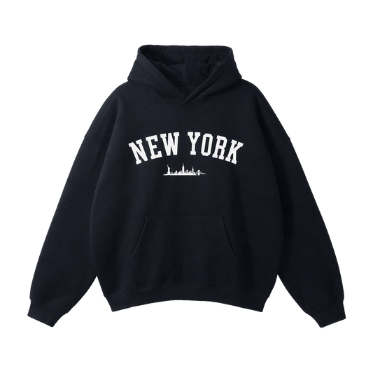 Collection 9 New York Oversize Fleeced Hoodie - Black front
