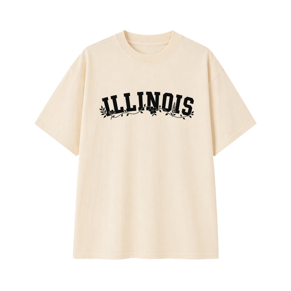 Collection 10 Illinois Essential Cotton T-Shirt - Apricot front