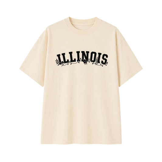 Collection 10 Illinois Essential Cotton T-Shirt - Apricot front