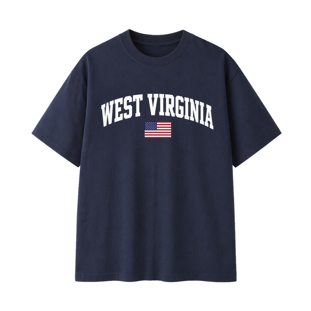 Collection 2 West Virginia Essential Cotton T-Shirt - Navy Blue front