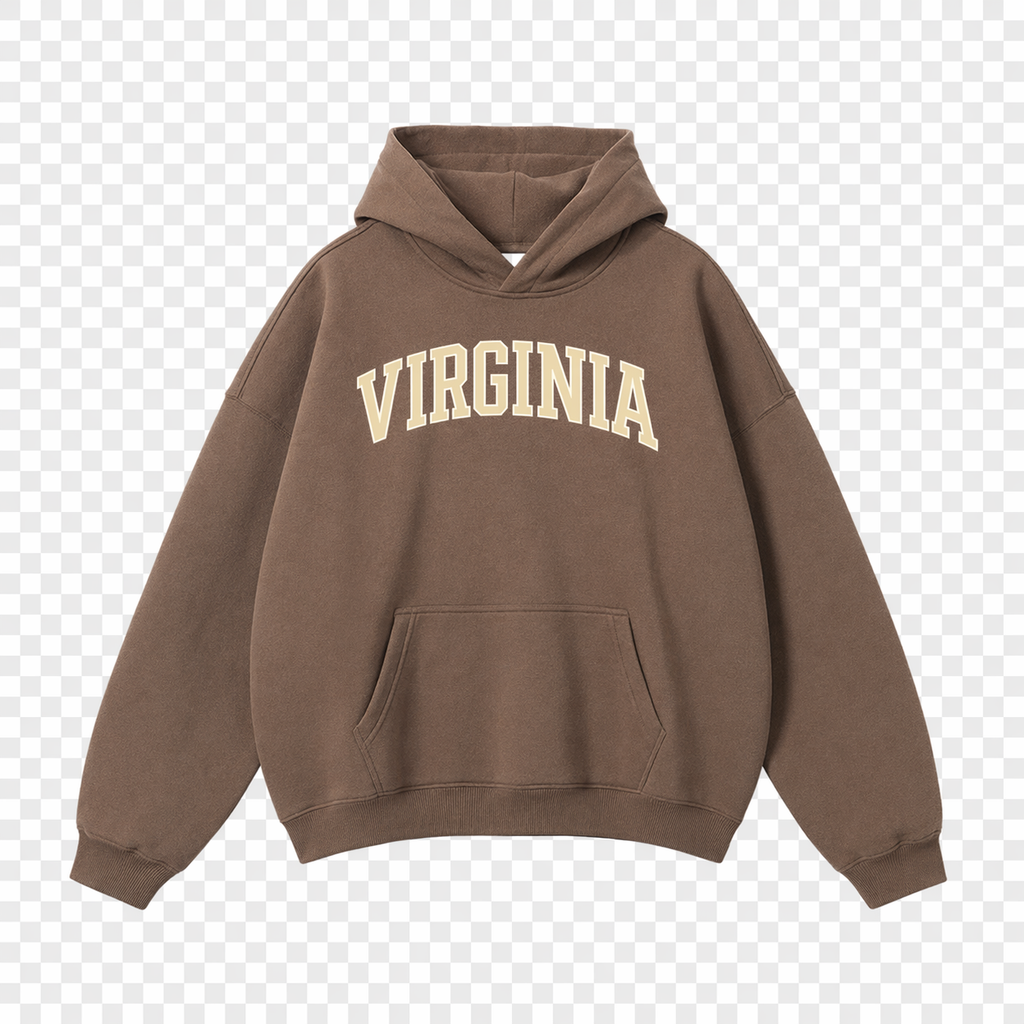 Collection 1 Virginia Oversize Fleeced Hoodie - Brown front