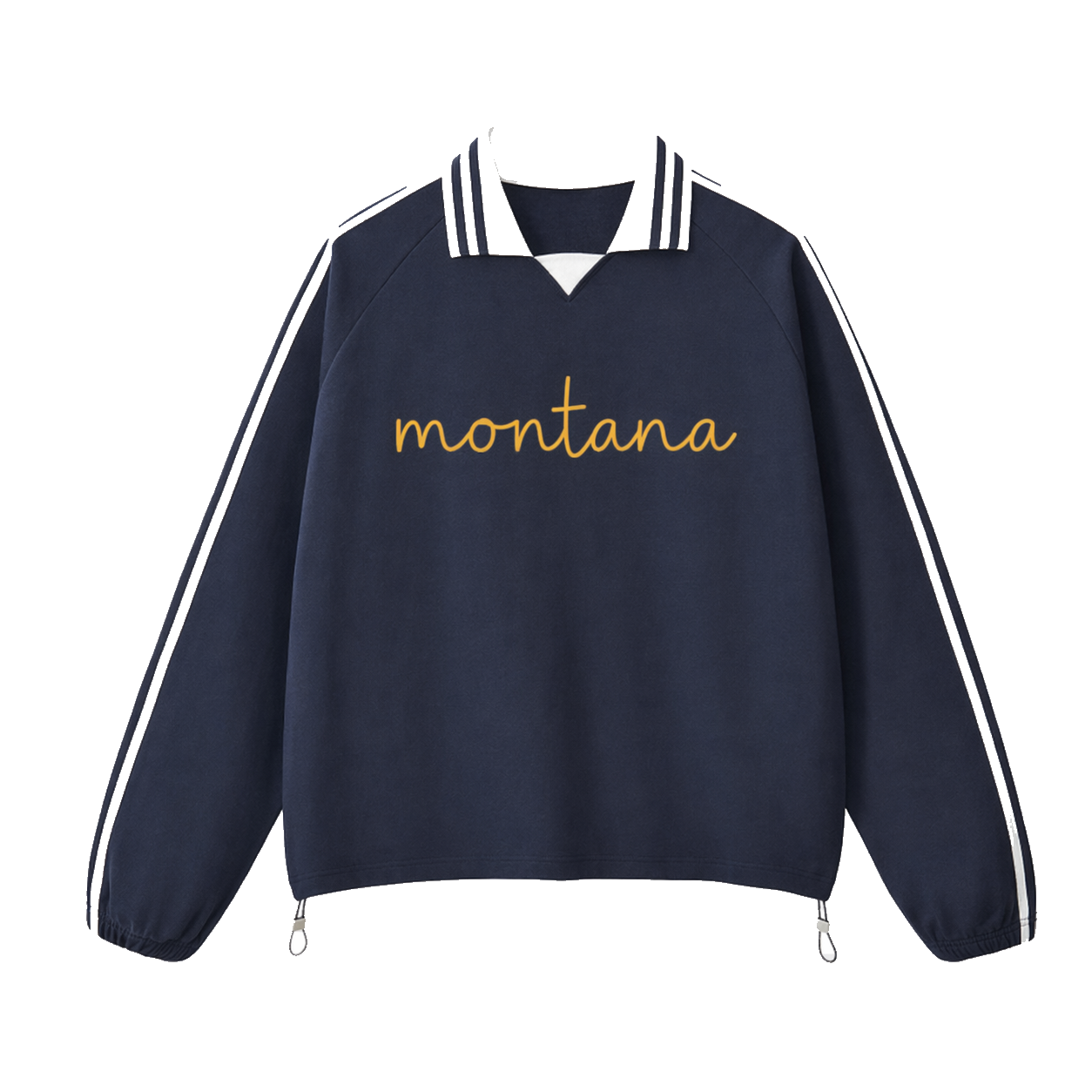 Collection 3 Montana Contrast Striped Lapel Collar Sweatshirt - Royal Blue front