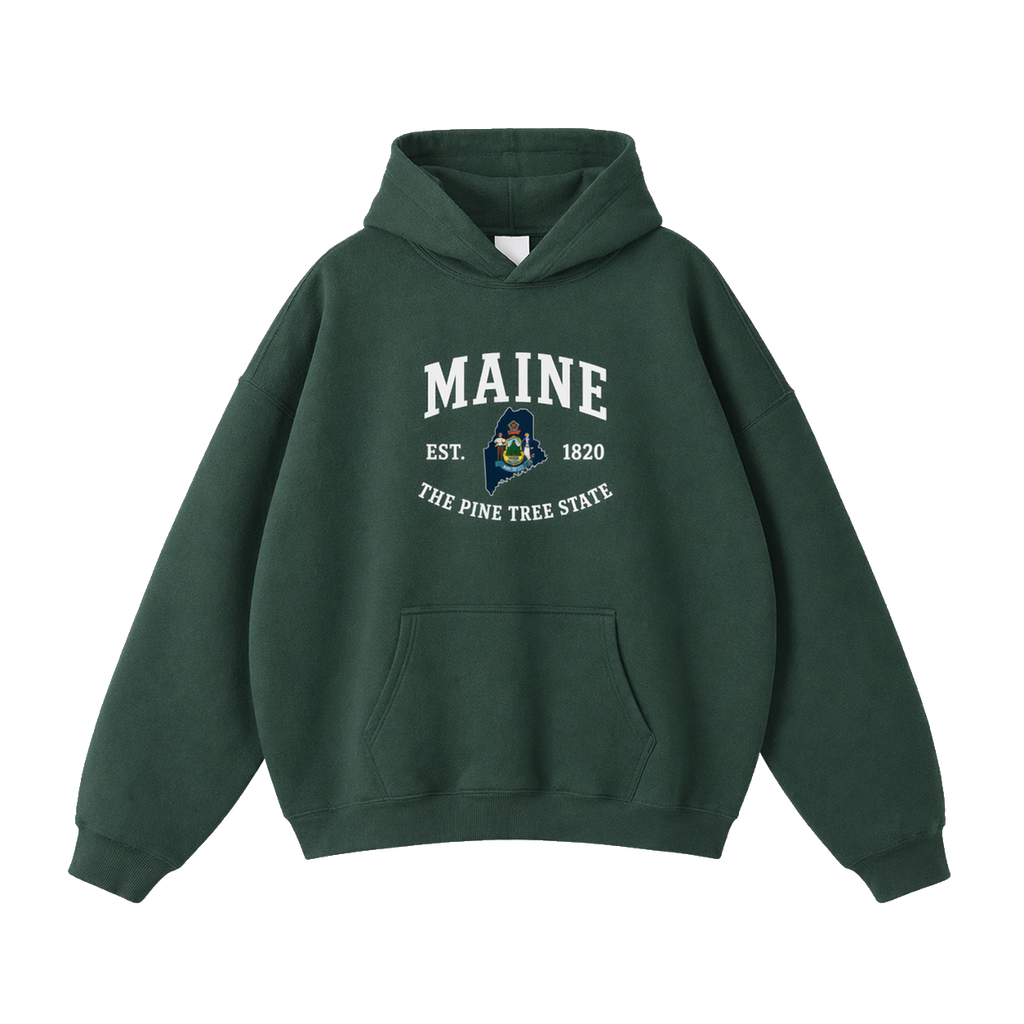 Collection 8 Maine Oversize Fleeced Hoodie - Eden Green front
