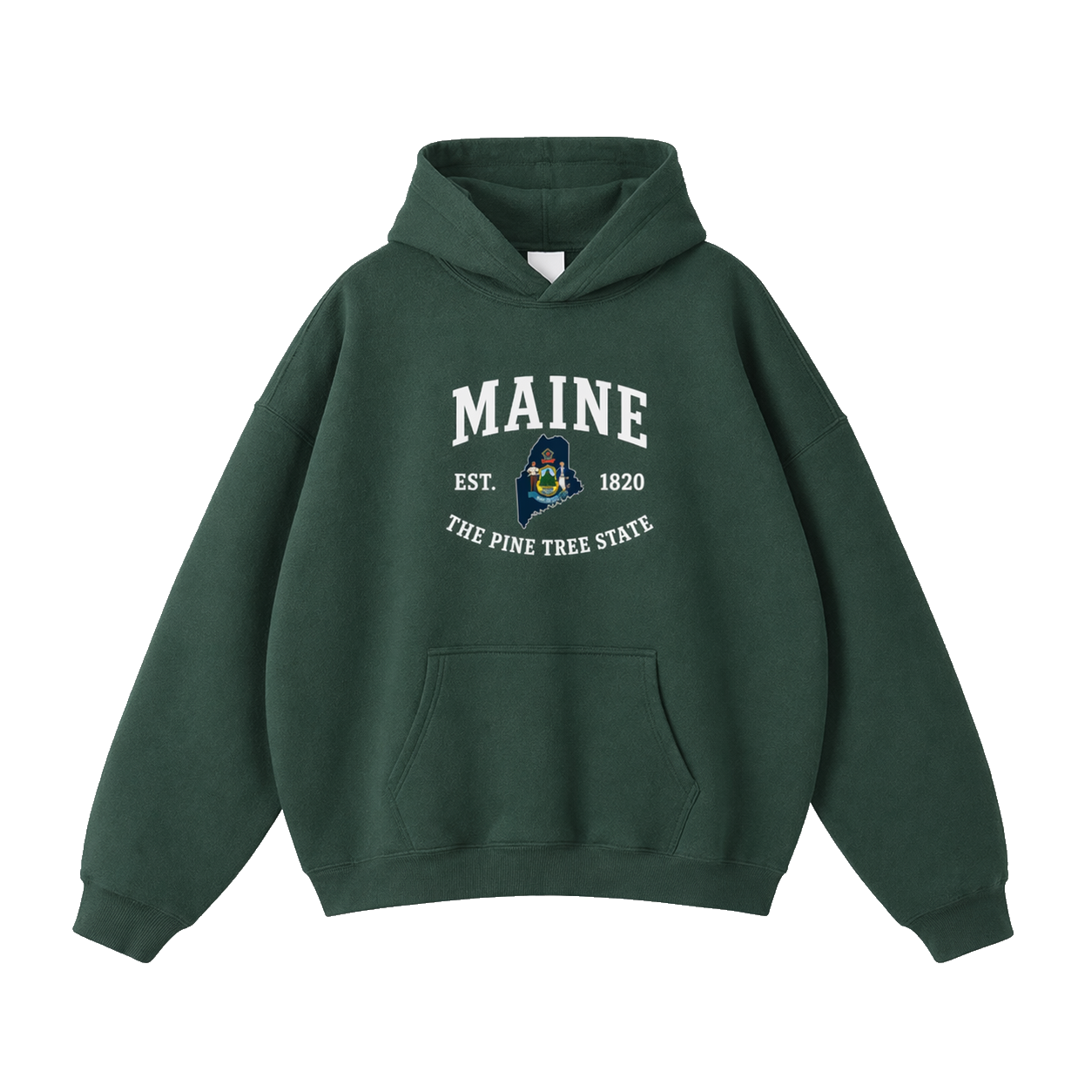 Collection 8 Maine Oversize Fleeced Hoodie - Eden Green front