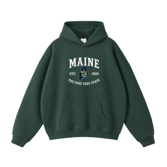 Collection 8 Maine Oversize Fleeced Hoodie - Eden Green front