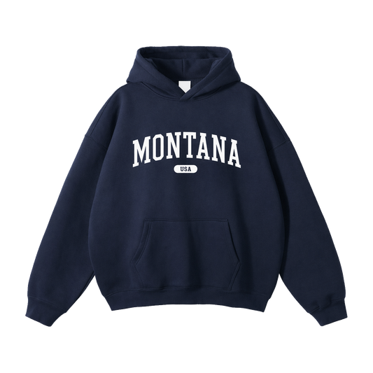 Collection 4 Montana Oversize Fleeced Hoodie - Navy Blue front