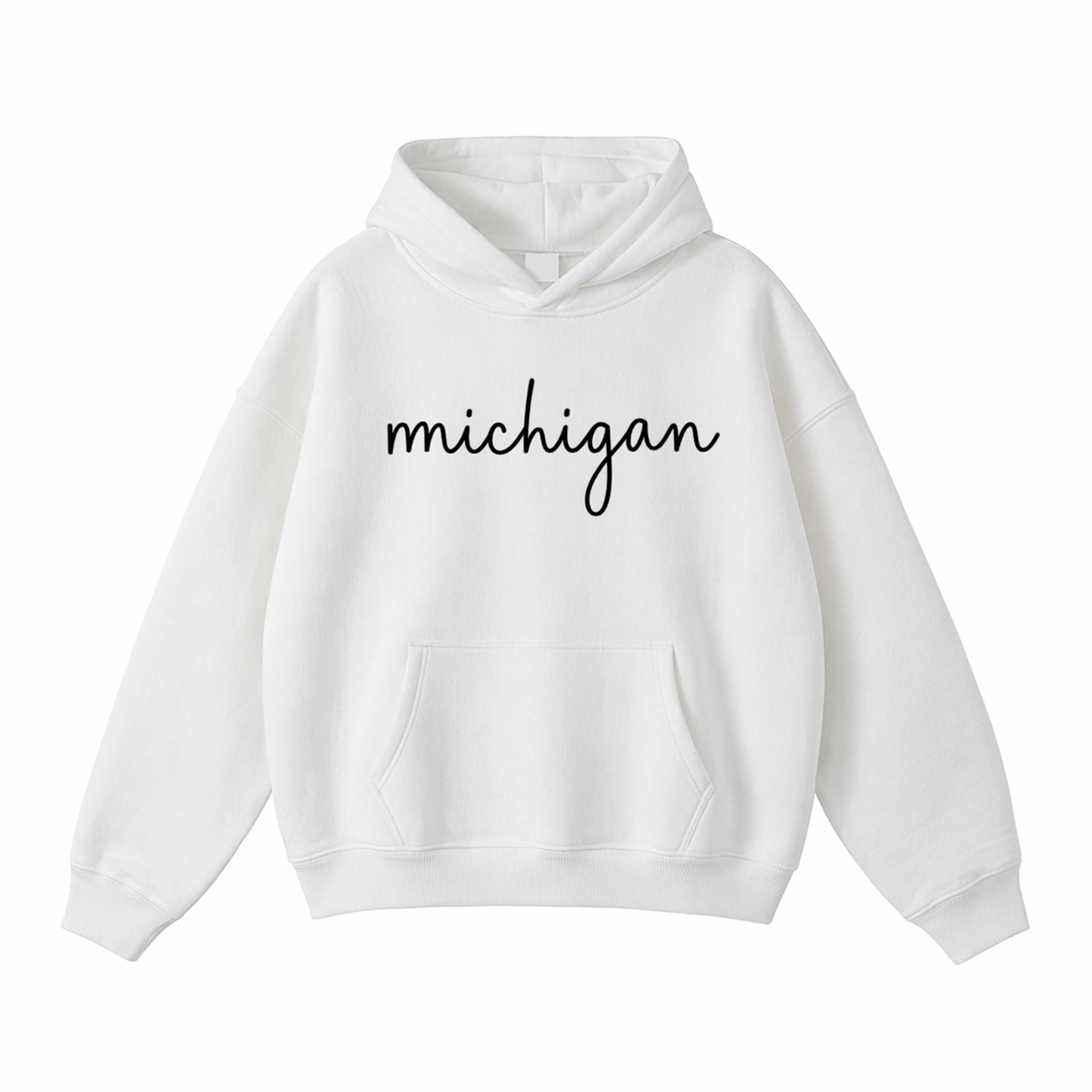 Collection 3 Michigan Oversize Fleeced Hoodie - White front