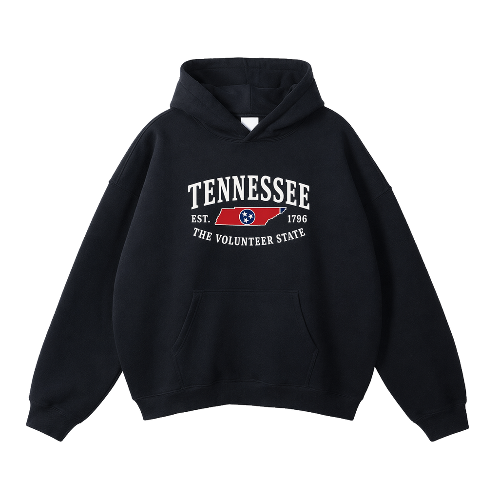 Collection 8 Tennessee Oversize Fleeced Hoodie - Black front