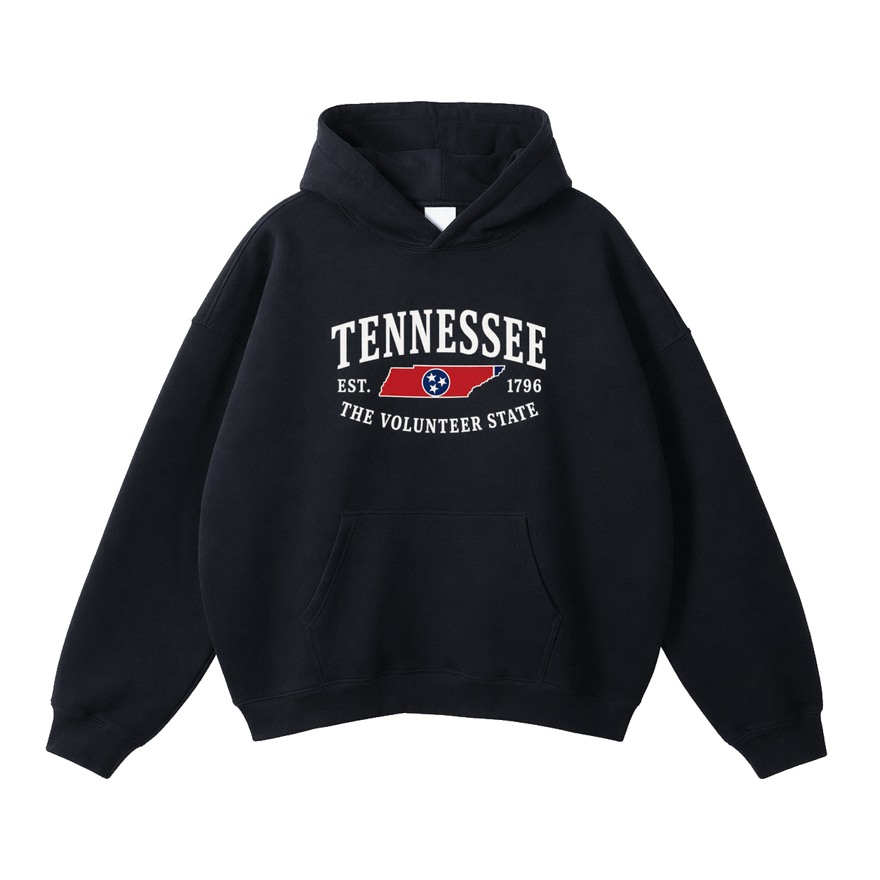 Collection 8 Tennessee Oversize Fleeced Hoodie - Black front