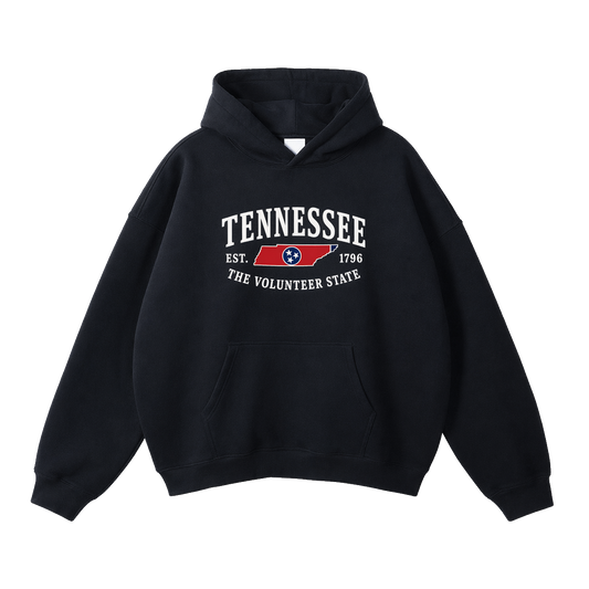 Collection 8 Tennessee Oversize Fleeced Hoodie - Black front