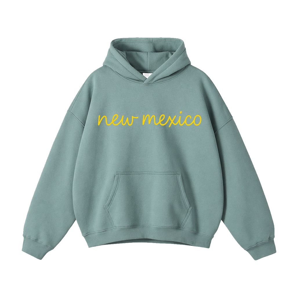 Collection 3 New Mexico Oversize Fleeced Hoodie - Medium Green front
