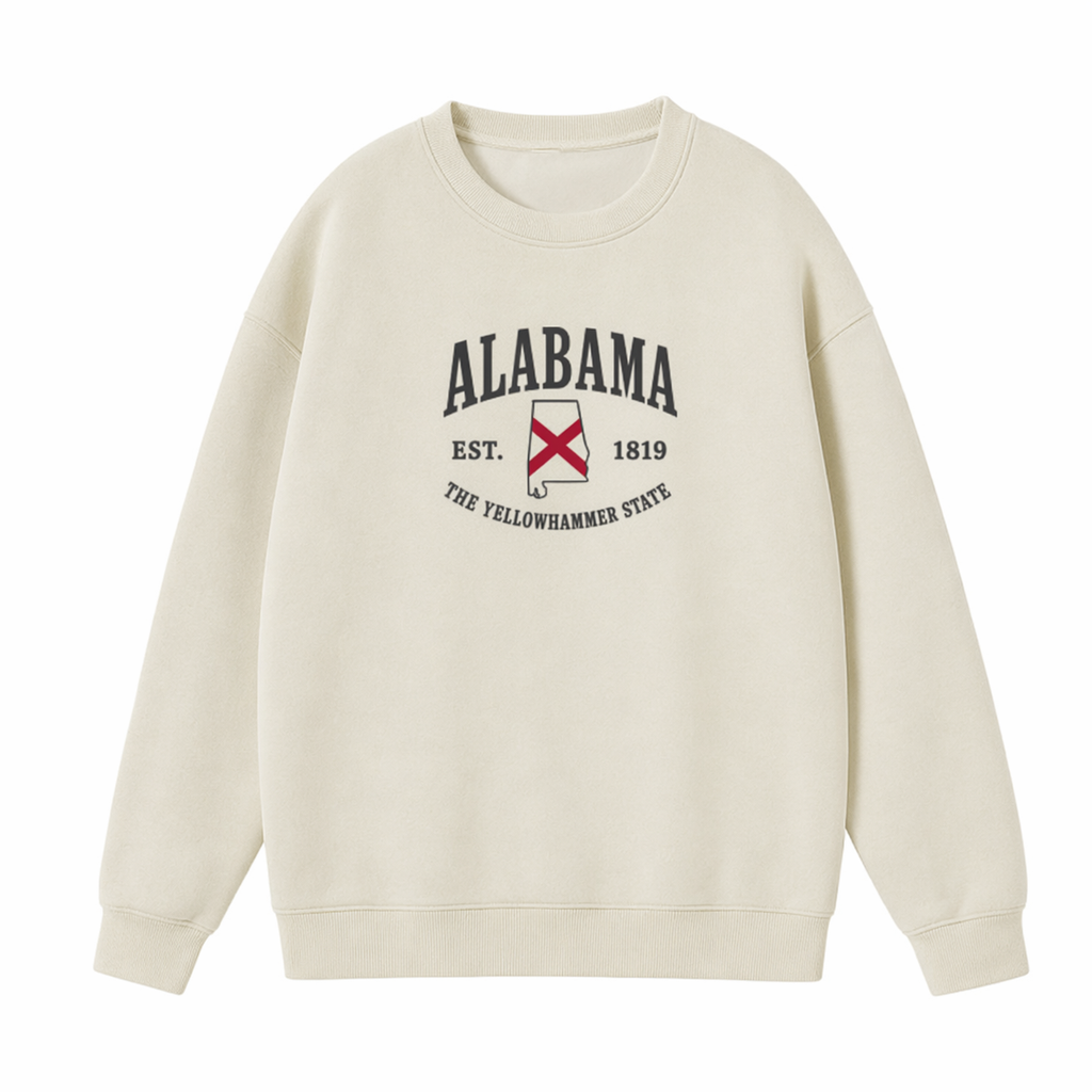 Collection 8 Alabama Essential Heavyweight Crewneck Sweatshirt - Cream front