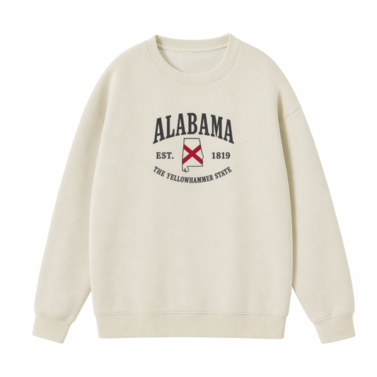 Collection 8 Alabama Essential Heavyweight Crewneck Sweatshirt - Cream front